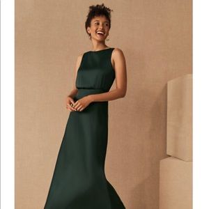 BHLDN Beckett Dress in Dark Emerald!